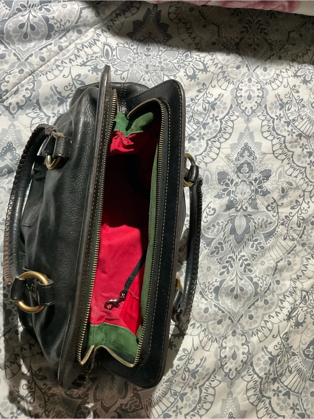 Dooney & Bourke Black Leather Satchel with Gold Hardware